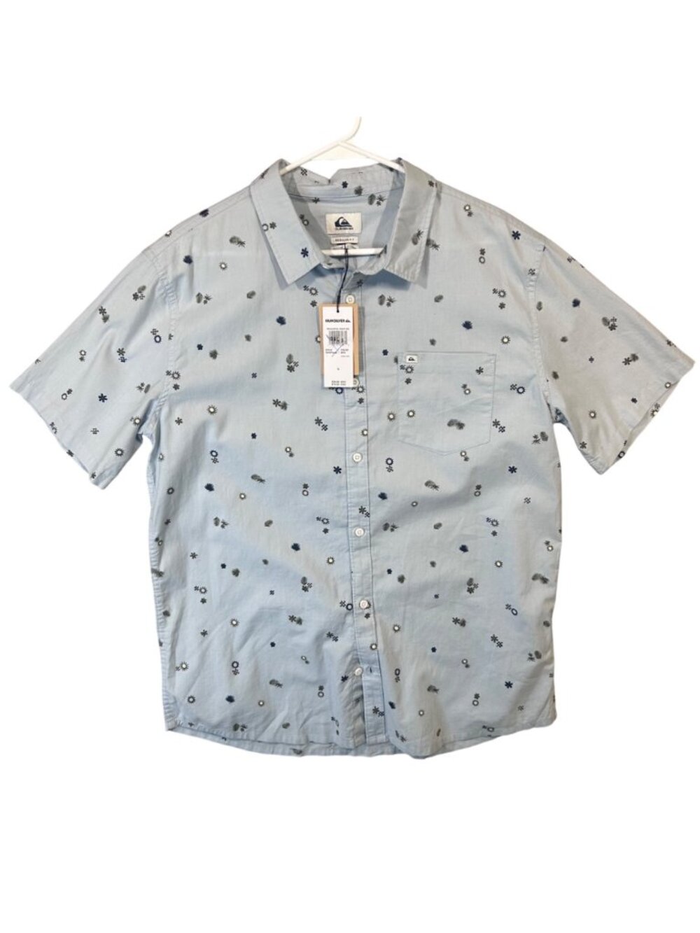 Quiksilver Peaceful Rave Short Sleeve (Celestial Blue) Mens L Short Sleeve NWT - Picture 3 of 13